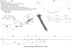 Светильник подвесной Crystal Lux BOSQUE SP7 L3000 GREY/TRANSPARENT