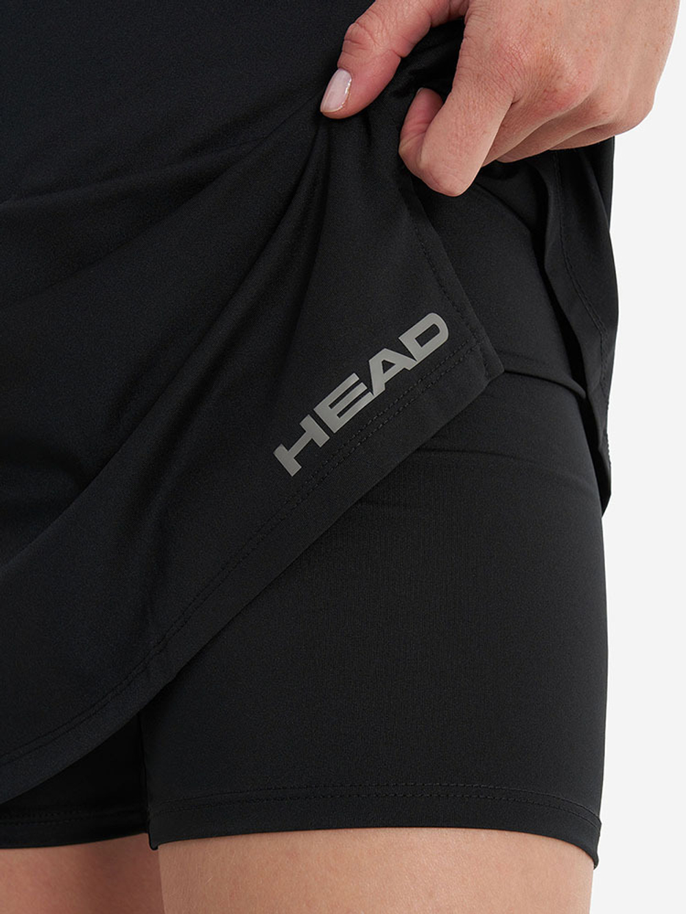 Юбка-шорты тренир. жен. HEAD Club Basic Skort W 814399-BK-XL, р.XL, 92%полиэстер,8% эластан,черный