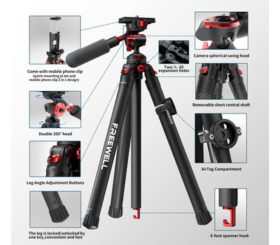 Штатив Freewell The Real Travel Tripod, карбоновый