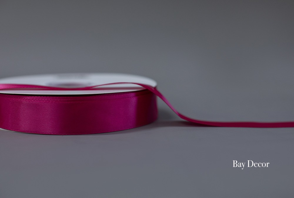 Лента CYDDH187 атласная темно-малиновая 2,5 см.*100 ярдов