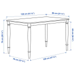Стол и 4 стула - DANDERYD / DANDERYD IKEA/ ДАНДЕРИД ИКЕА, 130х80х75 см, белый/серый