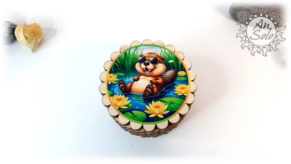 Мини-шкатулка "Счастливый бобер"