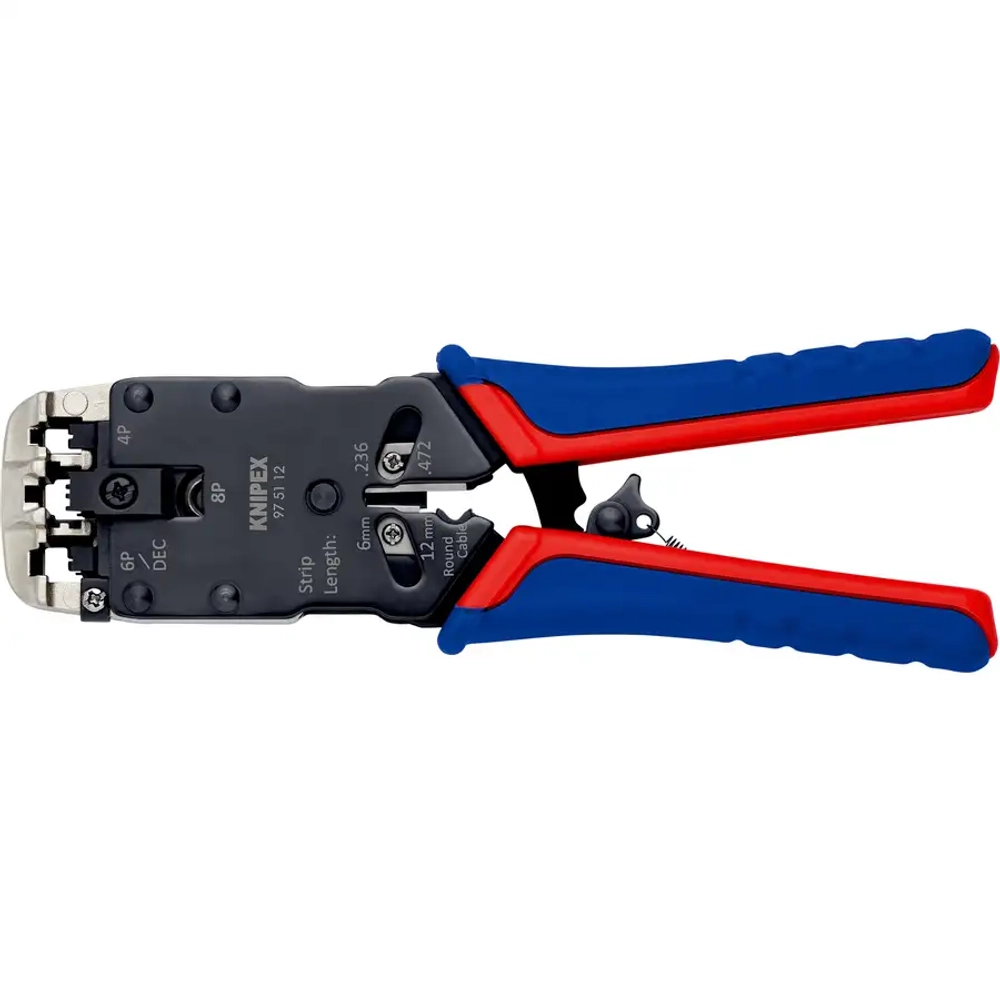 Инструмент для опрессовки штекеров типа Western чернёные 200 мм Knipex 97 51 12 SB