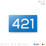 Номер на дверь 421, табличка на дверь для офиса, квартиры, кабинета, аудитории, склада, голубая 120х70 мм, Айдентика Технолоджи
