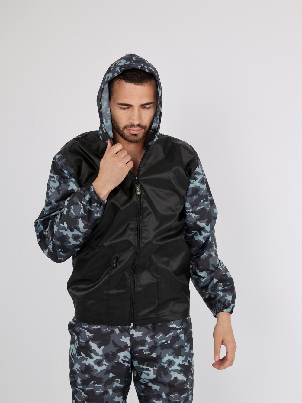 Костюм для активного отдыха Prival Ветровлагозащитный, мужской, чёрный + кмф Город