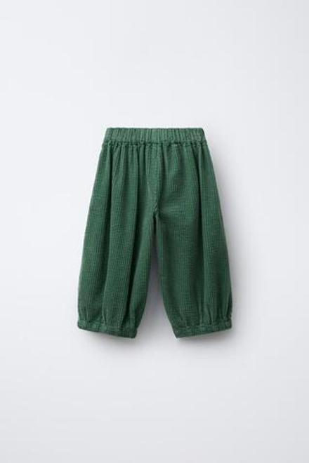 ZARA ВЕЛЬВЕТОВЫЕ БРЮКИ, ЗЕЛЕНЫЙ