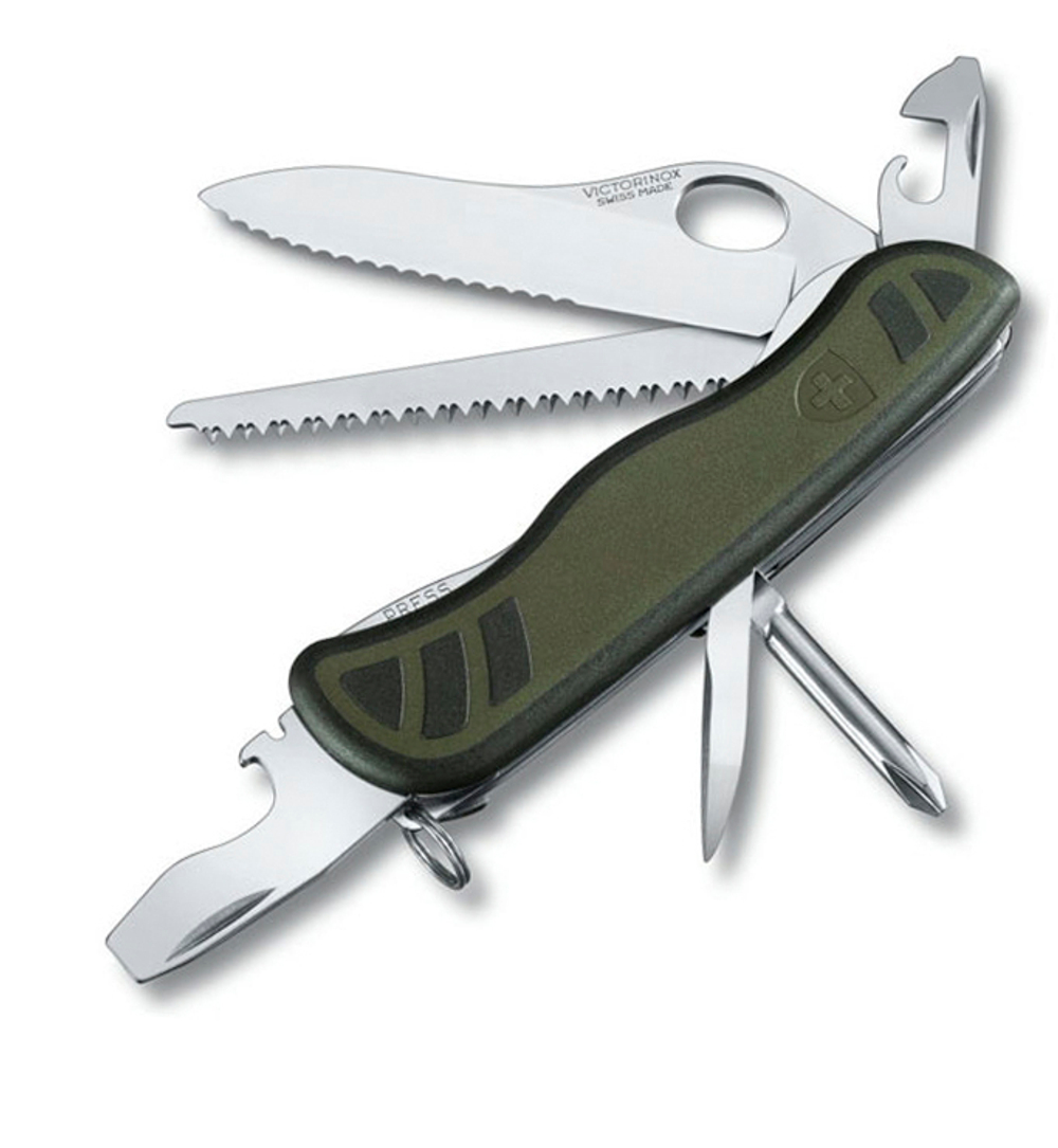 Нож Victorinox Soldiers Knife, 111 мм, 10 функций, зеленый