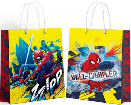 Пакет подарочный, Человек Паук, Желтый, 45*33*10 см, 1 шт.