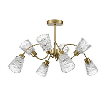 Люстра на штанге 8*E14 8154/8C медный/прозрачный IMANA Lumion