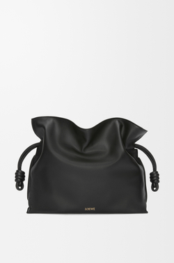 Loewe Большая сумка-клатч Flamenco из телячьей кожи наппа, черный