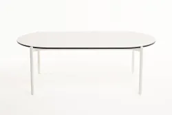 "Диего" журнальный стол из HPL 120х60 H40, каркас белый муар, цвет "молочный"