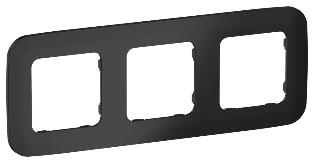 FLITE Рамка 3-местная РУ-3-А-ФлЧ черный IEK