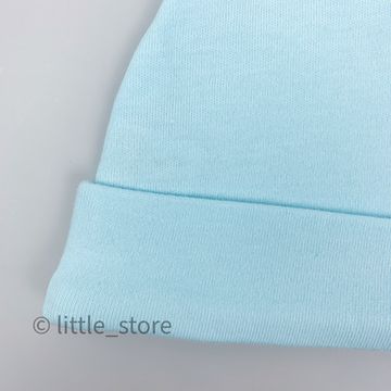 Шапка однослойная "Звери" голубая вода