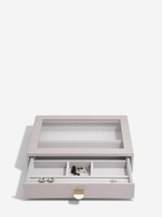 Органайзер для украшений и часов со стеклянной крышкой Stackers Classic Jewellery Box, 4 секции - White Pebble (White Pebble / серый / White Pebble / 500)