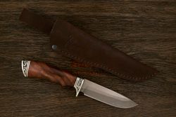 Разделочный нож Игоря Пампуха Модель 083, клинок 120мм, булат легированный, рукоять орех