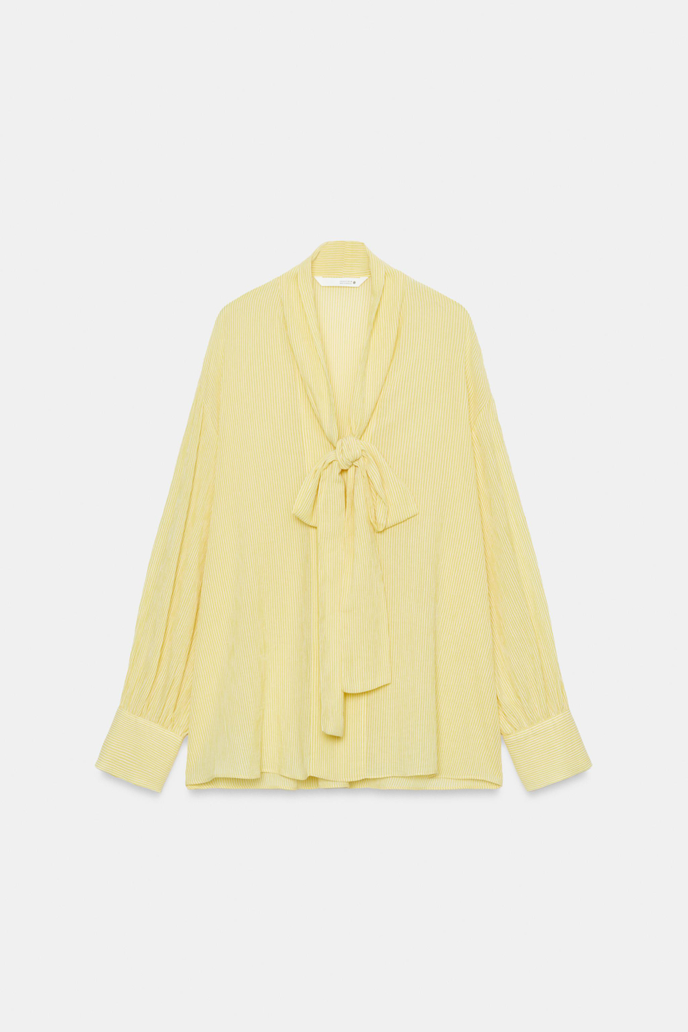 ZARA РУБАШКА В ПОЛОСКУ С ЗАВЯЗКАМИ — ZW COLLECTION, ЖЕЛТЫЙ