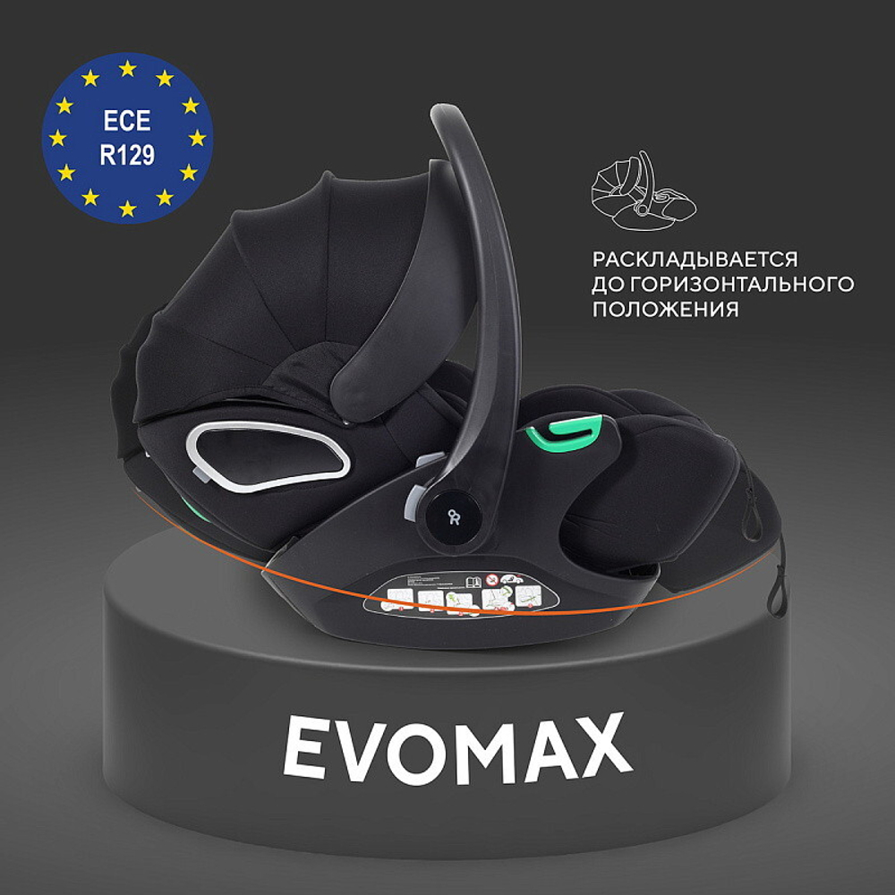 Детская коляска Rant Falcon Soft Therm 3 в 1 с автокреслом Evomax Black Black