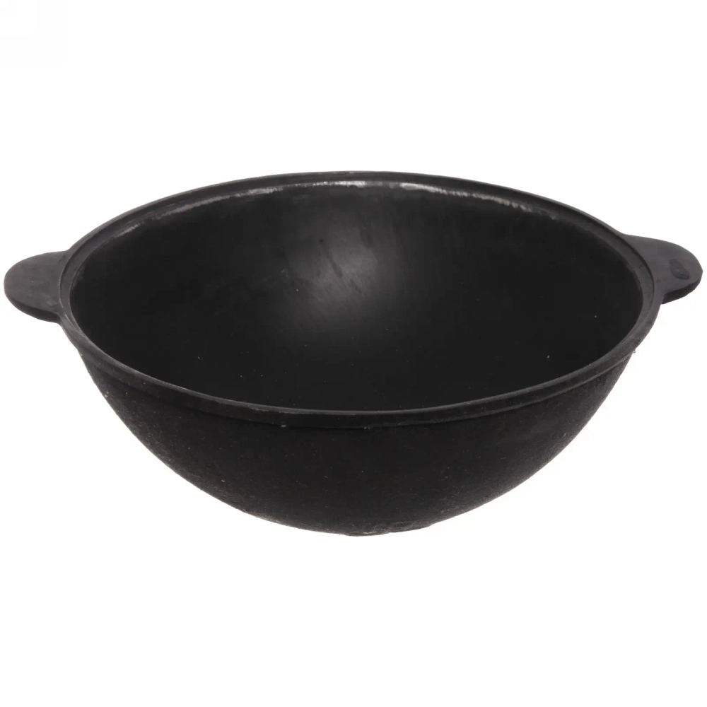 Казан чугунный 8 литров с крышкой с круглым дном