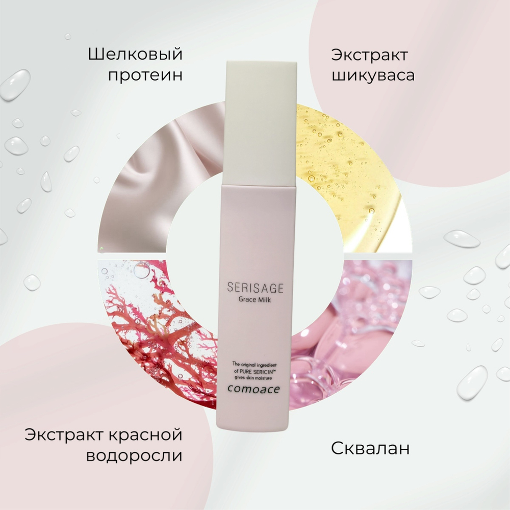 Шелковая омолаживающая эмульсия для упругой кожи COMOACE Serisage Grace Milk