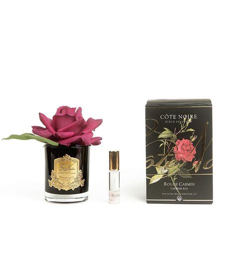 Красная роза ароматизированная в черной вазе, Cote Noire