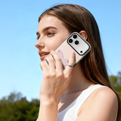 Чехол светло-розового цвета (Butterfly Edition) для смартфона iPhone 17 Pro, серия Luvy Series (со съемным ремешком) от Dux Ducis