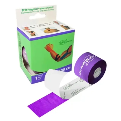 Кинезиологический тейп SFM основа хлопок 10 см 5 м фиолетовый