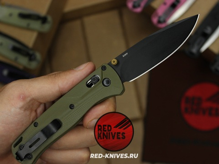 Нож Benchmade 535 Bugout G10 A+++ - зеленая рук., черный клинок RK/Н51