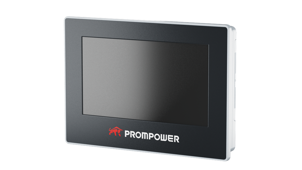 Панель оператора PROMPOWER PH1.  Диагональ 10,2 Экран TFT разрешение 1024*600. Сетевые подключения RS232,RS422/RS485