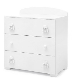 Тумба Erbesi Bubu 3 ящика белый с белой лентой