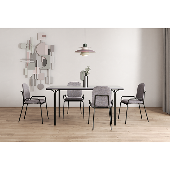 Стул Ror, Double Frame, серый велюр