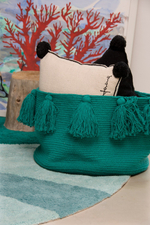 Корзина Lorena Canals Tassels Emerald (30 x Ø45 см)