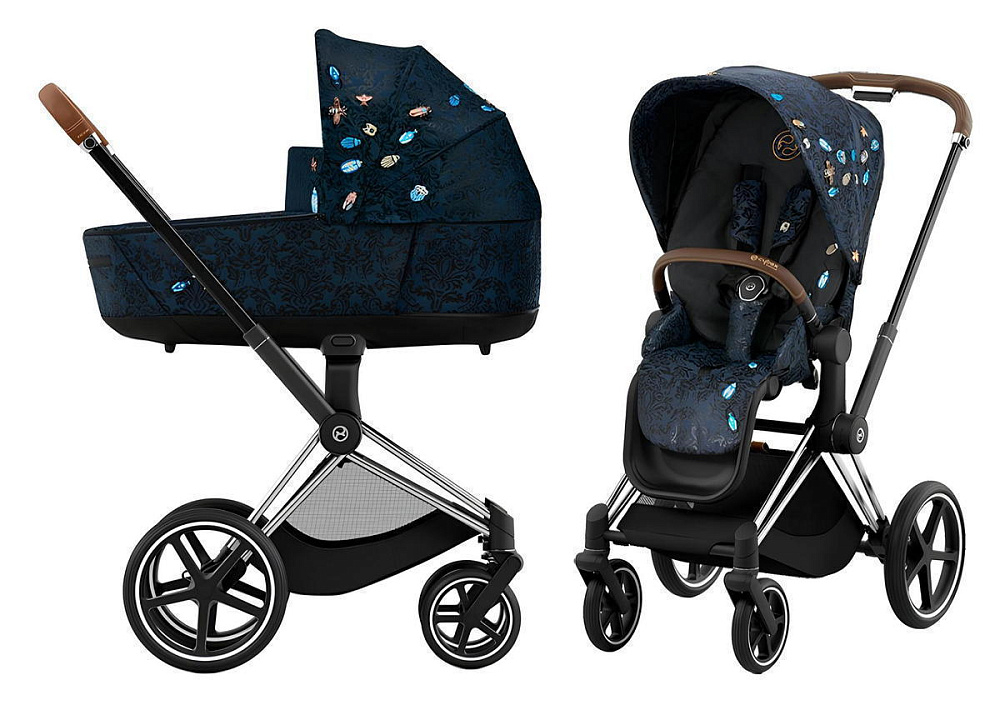 Коляска 2 в 1 Cybex Priam IV Chrome Brown Jewels of Nature