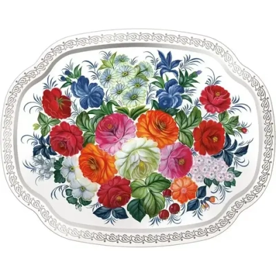 Поднос жестяной Поднос Фигурный, Микс Ф440*345-01469