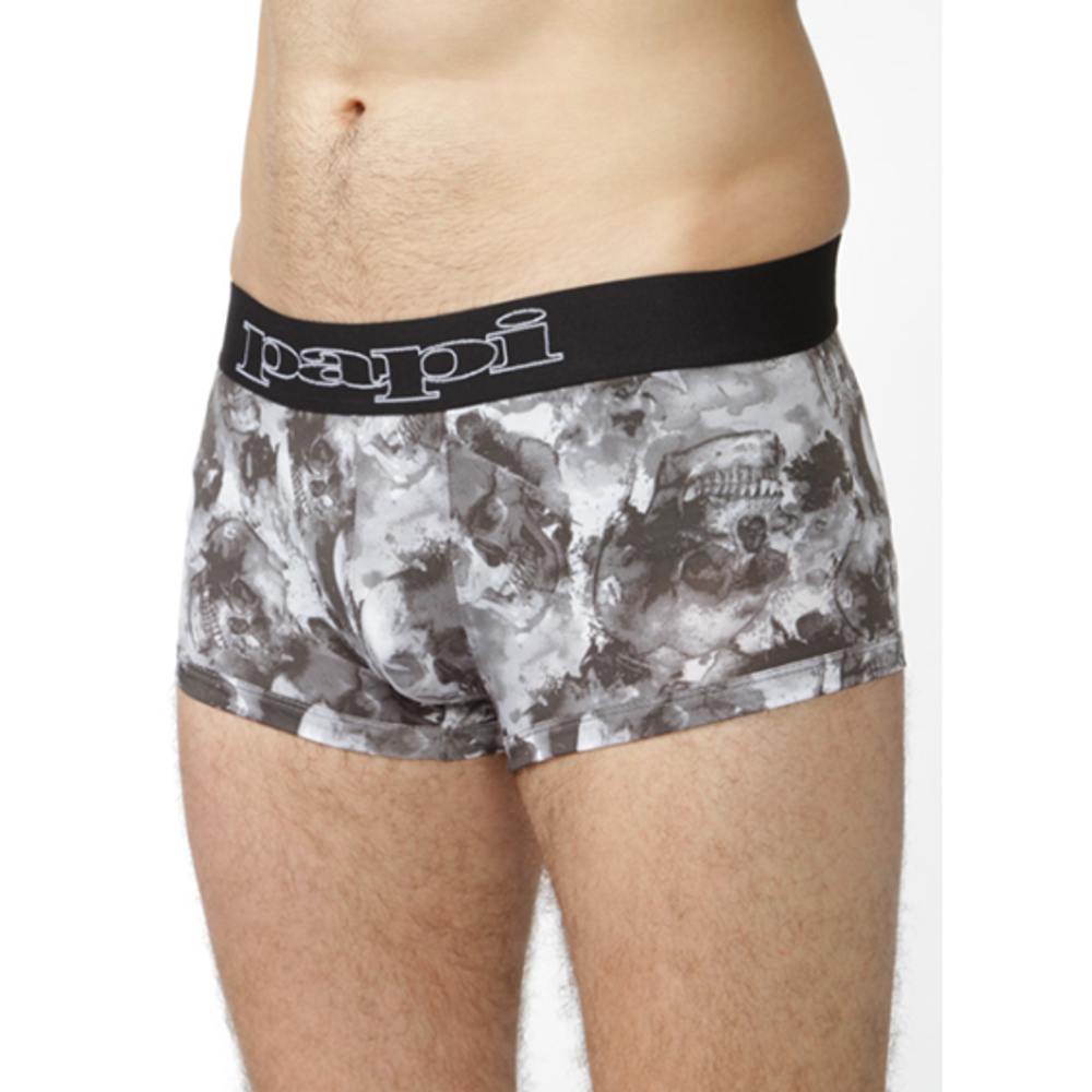 Мужские трусы боксеры серые с принтом череп PAPI