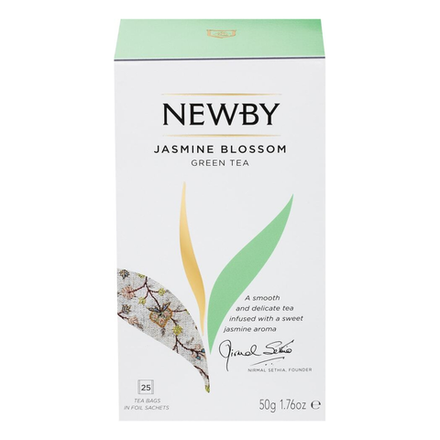 Чай зеленый с жасмином в пакетиках Newby Jasmine Blossom, 25 пак