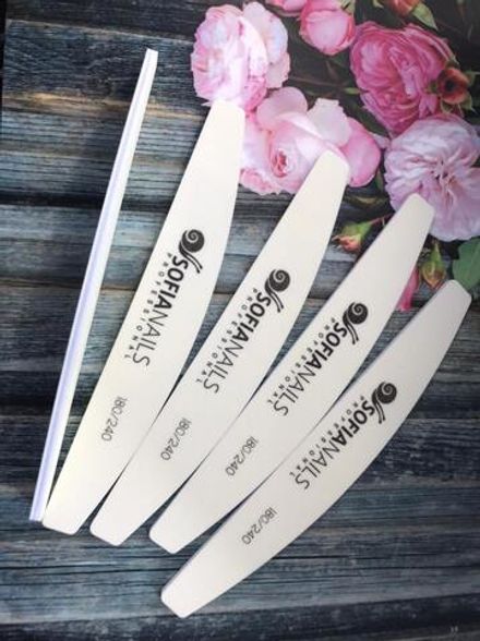 SofiaNails Моющаяся Пилка белая лодка, 180х240, Корея