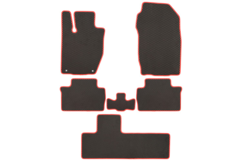 Коврики в салон для EVA MITSUBISHI Montero Sport 2015-, внедорожник ,(красная окантовка), 6шт. EVA.R.0503503322110K