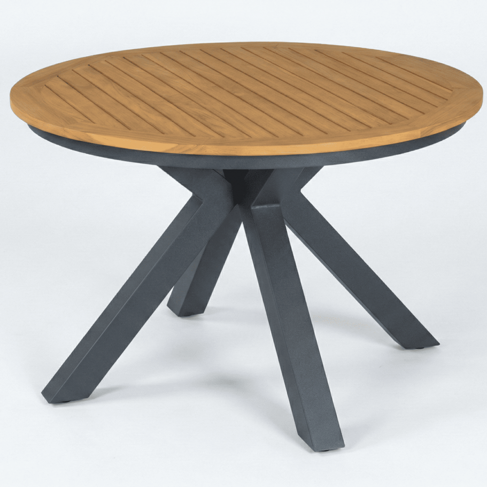 Стол круглый обеденный Ideal Patio AMATO карбон, тик