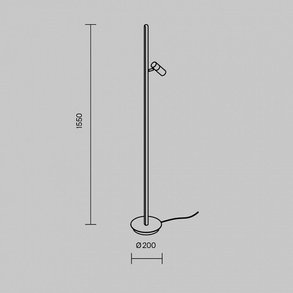 Торшер Maytoni Thin MOD395FL-L28B3K