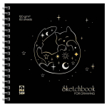 Скетчбук 60л. 150*150 на гребне "Black Cat" (Meshu)