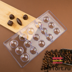 Форма поликарбонатная «Полусфера 3,2 см, 15 ячеек»