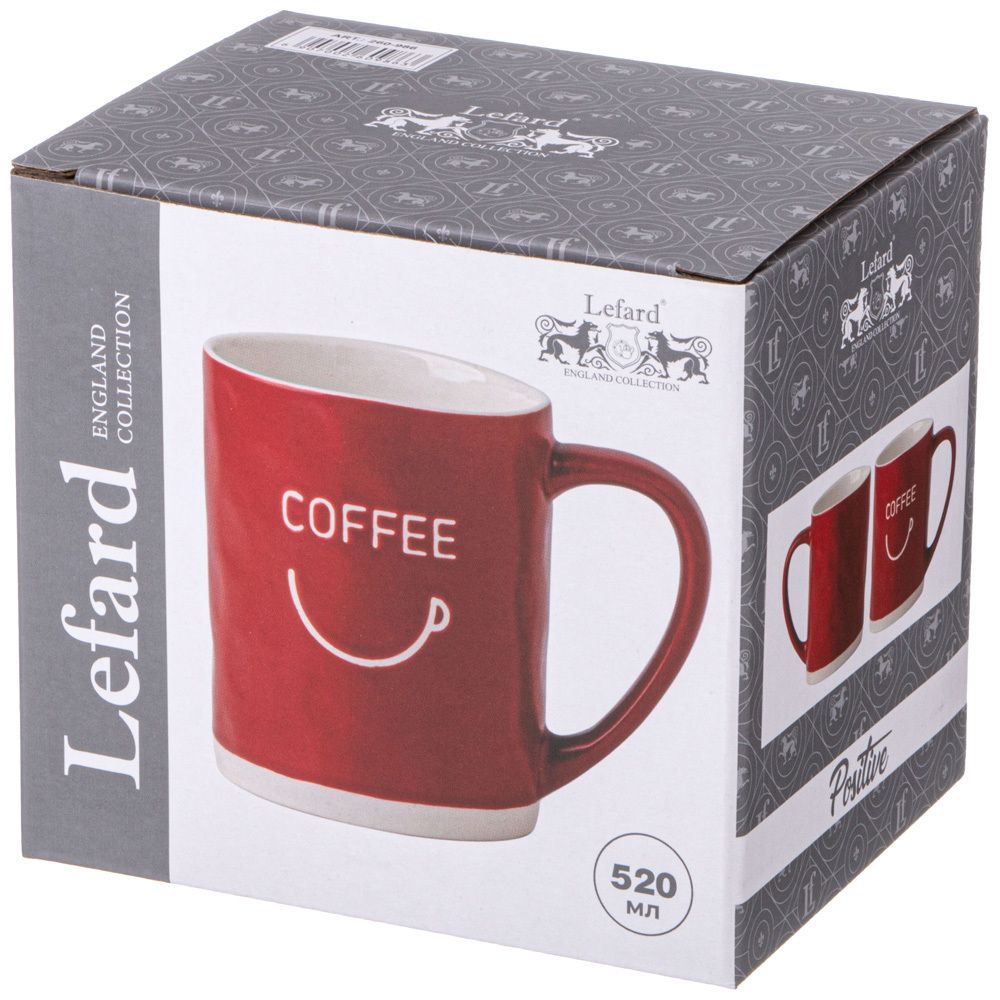 КРУЖКА "COFFEE" 520 МЛ КРАСНАЯ