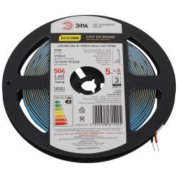 Лента светодиодная ЭРА LRCOB-504-8 10W/m 8mm 24V 2700K 3year белая 5 м | Светодиодные модули и ленты