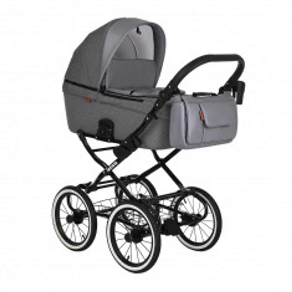 PITUSO КОЛЯСКА 1 В 1 LETICIA CLASSIC КОРОБ GREY +КОЖА GREY METALIC/14D