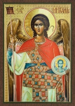 Икона "Архангел Михаил" 6х9 на МДФ-6