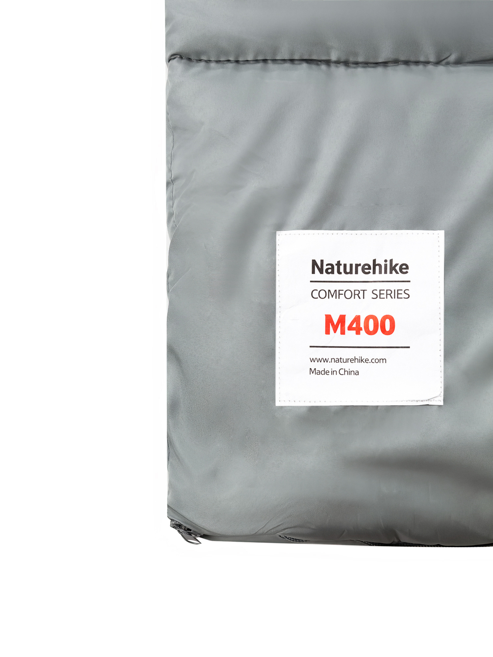 Спальный мешок Naturehike M400 с капюшоном,молния справа, серый (CNK2350WS023)