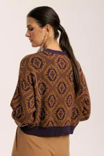 Лонгслив Idel Тюбетейка укороченный фиолетовый