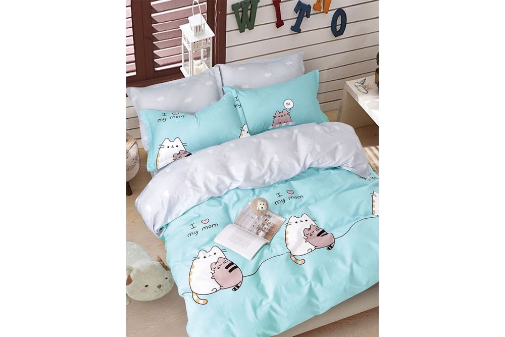 Постельное белье GoodNight Сатин Делюкс 345 с компаньоном евро (с нав. 50х70)