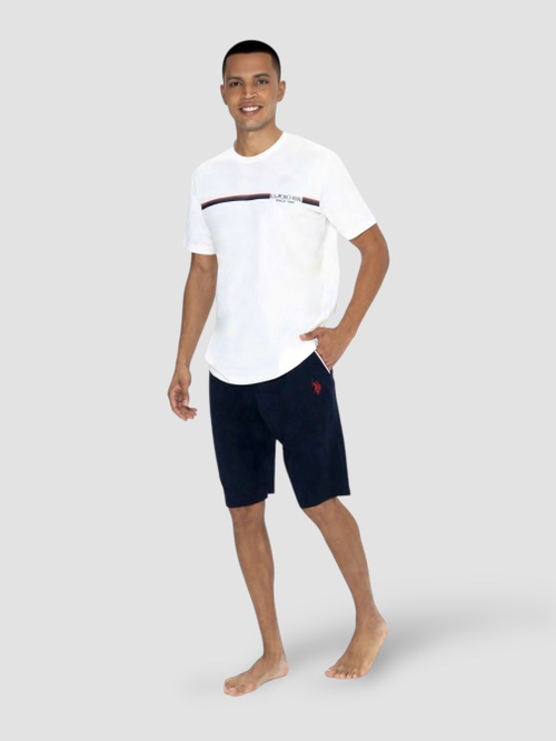 Пижама с футболкой и шортами U.S. Polo | белый