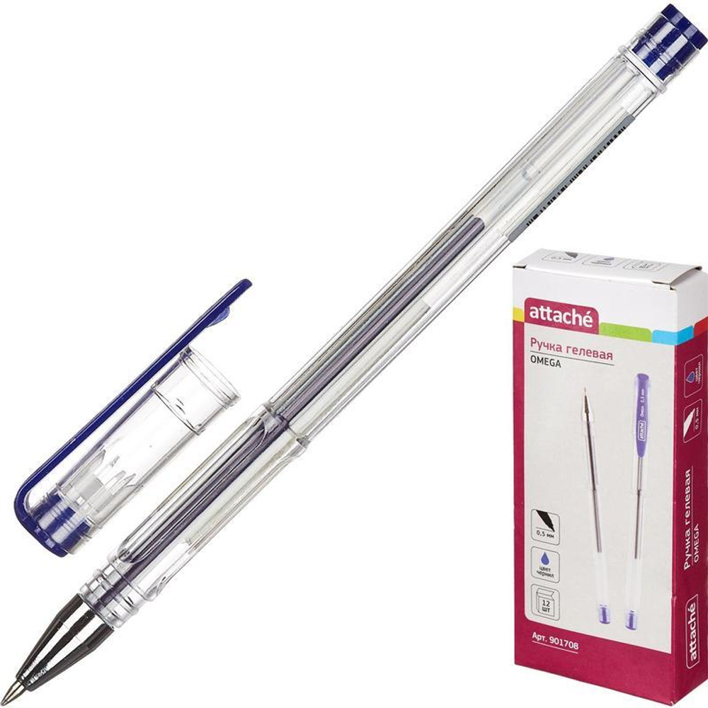 Ручка гелевая Attache "Omega", 0,5мм., синяя